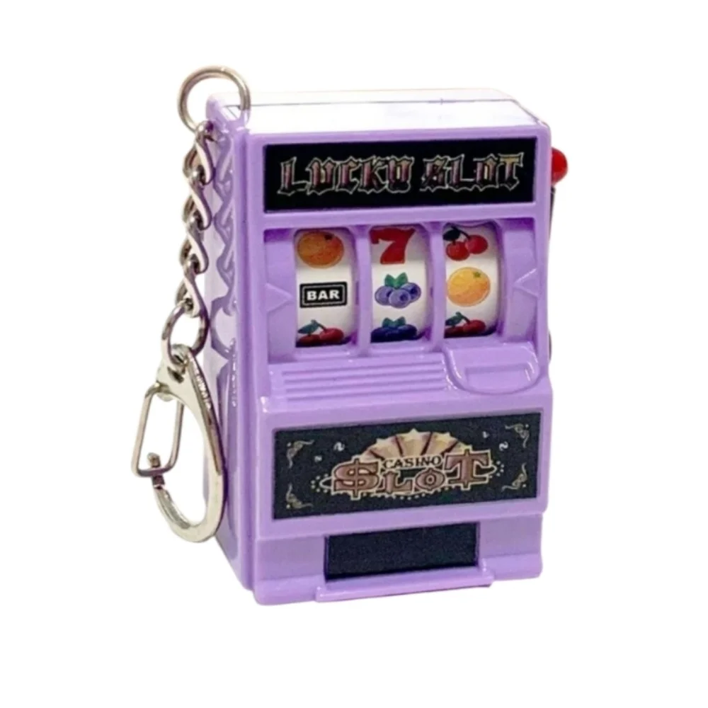 Mini Slot Casino Toy Keychain Purple